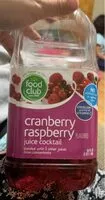 Mängden socker i Craberry Raspberry Flavored Juice Cocktail Blended