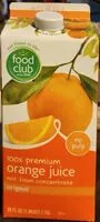 Mängden socker i Food club 100% premium orange juice