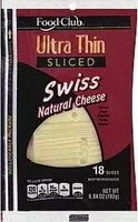 Mängden socker i Ultra Thin Sliced Natural Swiss Cheese