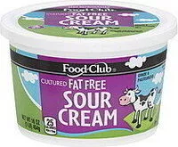 Mängden socker i Fat free sour cream