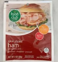 Mängden socker i Thin sliced ham