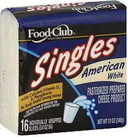 Mängden socker i White American Singles Pasteurized Prepared Cheese Product