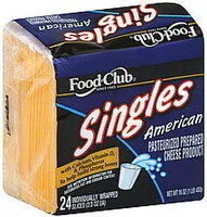 Mängden socker i Singles American Pasteurized Prepared Cheese Product