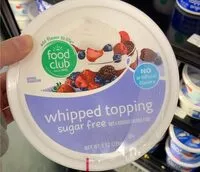 Mängden socker i Whipped topping sugar free