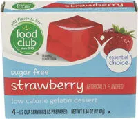 Mängden socker i Strawberry Low Calorie Gelatin Dessert