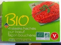 Mängden socker i 4 steaks hachés pur boeuf façon bouchère