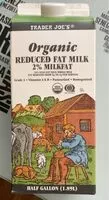 Mängden socker i Organic reduced fat milk 2%