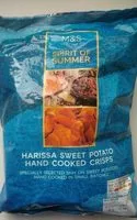 Mängden socker i Harissa sweet potato hand cooked crisps