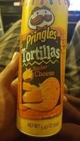 Mängden socker i Pringles, tortillas crisps, nacho cheese, nacho cheese