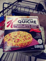 Mängden socker i Sausage, quinoa, peppers, mozzarella & asiago crustless quiche, sausage, quinoa, peppers, mozzarella & asiago