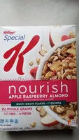 Mängden socker i Multi-grain flakes with quinoa cereal, apple raspberry almond