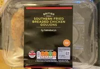 Mängden socker i Southern fried breaded chicken goujon