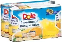 Mängden socker i 100% Pine-Orange Banana Juice From Concentrate