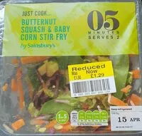 Mängden socker i Butternut squash & baby corn stir fry