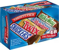 Mängden socker i Snickers twix musketeers milky way full size
