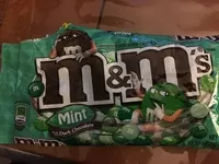 Mängden socker i M&m's, chocolate candies, mint