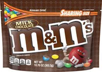 Mängden socker i Mms milk chocolate candy sharing size ounce
