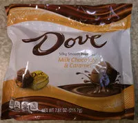 Mängden socker i Milk chocolate & caramel candy, milk chocolate & caramel