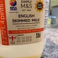 Mängden socker i Skimmed milk