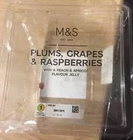 Mängden socker i Plums grapes rasperrie