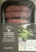 Mängden socker i 6 Venison Sausages 74% Venison