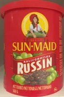 Mängden socker i Rosiner