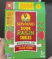 Mängden socker i Sour raisn snacks watermelon