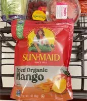 Mängden socker i Sun maid organic dried mango
