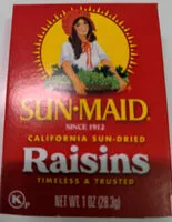 Mängden socker i California sun - dried raisins