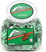 Mängden socker i Andes crme de menthe thin mints