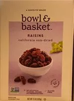 Mängden socker i bowl and basket raisins