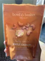 Mängden socker i bowl and basket whole cashews