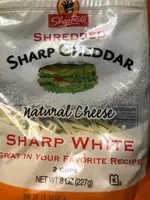 Mängden socker i Shoprite, shredded sharp white cheddar cheese
