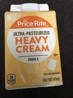 Mängden socker i Price rite, ultra pasteurized heavy cream