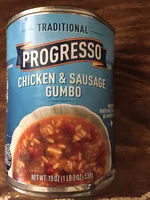Mängden socker i Progresso Traditional Chicken & Sausage Gumbo Soup