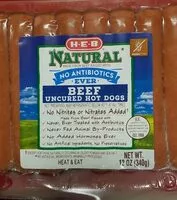 Mängden socker i Beef Uncured Hot Dogs
