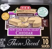 Mängden socker i New York Cheddar Thin Sliced Cheese
