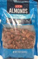 Mängden socker i Almonds roasted and lightly salted