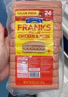 Mängden socker i Franks made with chicken and pork hotdogs