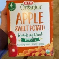 Mängden socker i Apple Sweet Potato fruit and veg blend pouch
