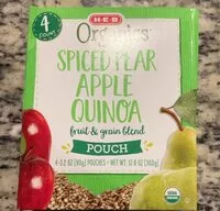 Mängden socker i Spiced pear apple quinoa fruit and grain blend pouch
