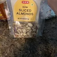 Mängden socker i Raw sliced almonds