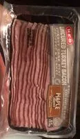 Mängden socker i Uncured turkey bacon turkey dark meat chopped and formed