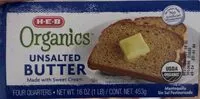 Mängden socker i H-E-B Organics Unsalted Butter