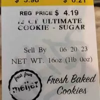 Mängden socker i Sugar cookies