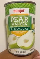 Mängden socker i Pear Halves In 100% Pear Juice From Concentrate
