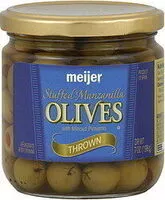 Mängden socker i Stuffed Manzanilla Thrown Olives With Minced Pimiento