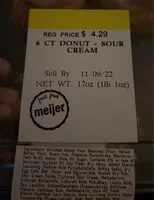 Mängden socker i Sour Cream Donut