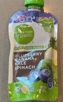 Mängden socker i Blueberry banana kale spinach baby food puree
