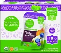 Mängden socker i Organic pear carrot blueberry baby food puree